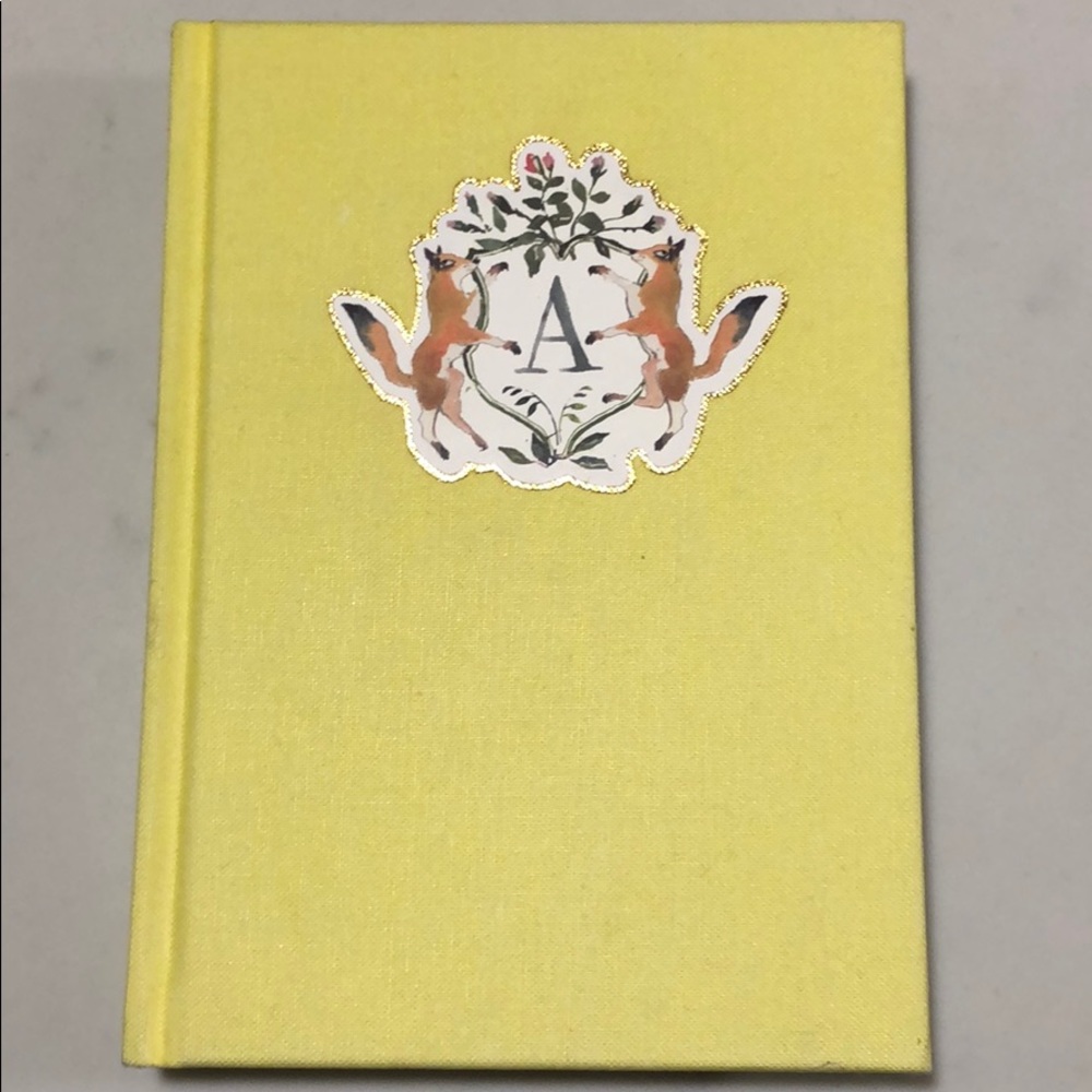 🆕 Anthropologie Letter “A” Yellow Notebook